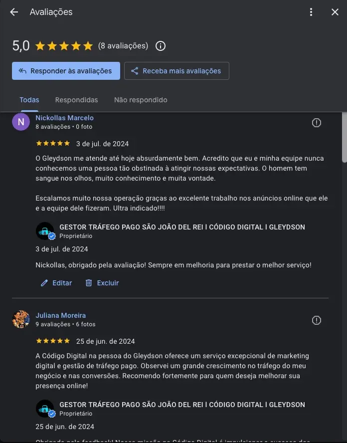 Resultados em trafego pago e marketing digital