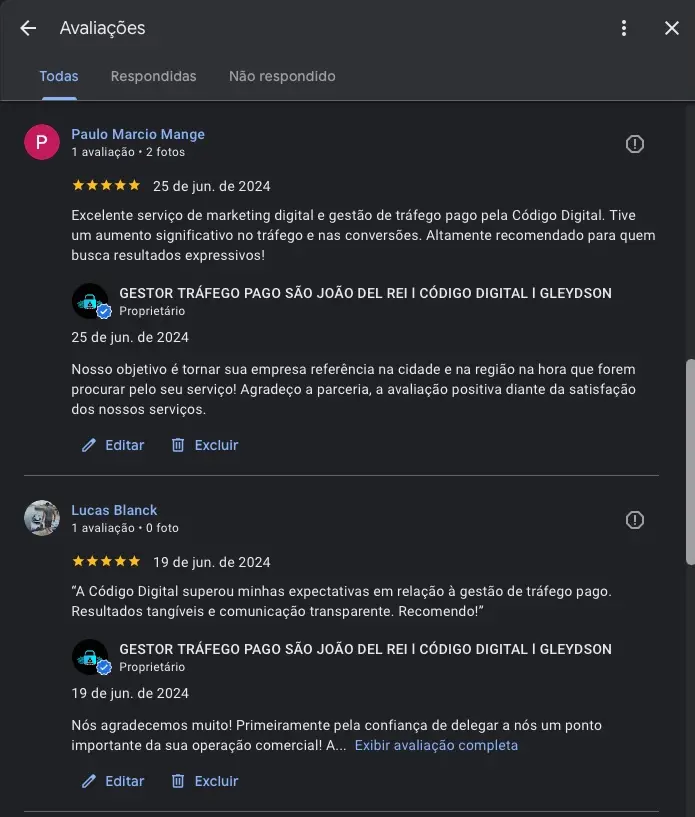 Resultados em trafego pago e marketing digital